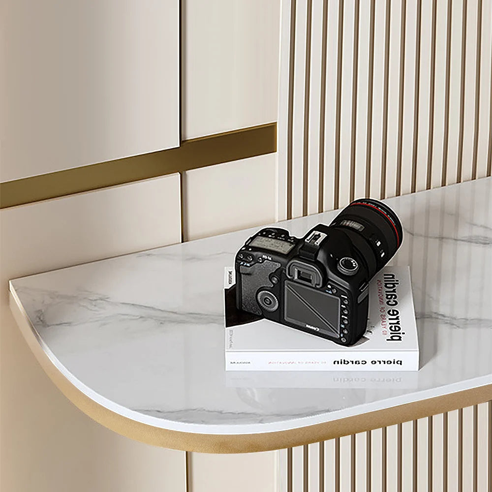 Modern Entryway Sintered Stone Top Oval Wooden Insert