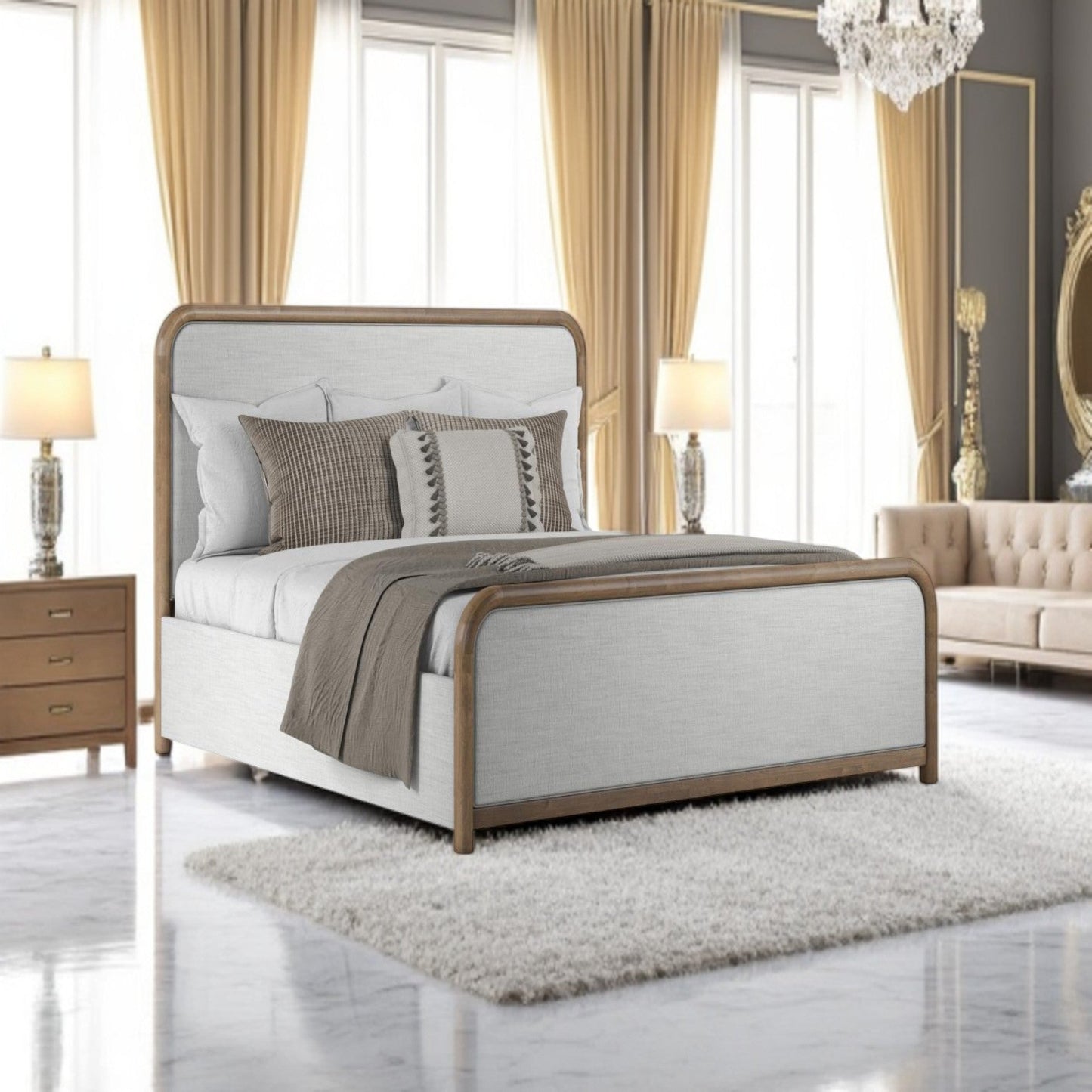 Malkia Upholstered Bed + Free White Glove Service