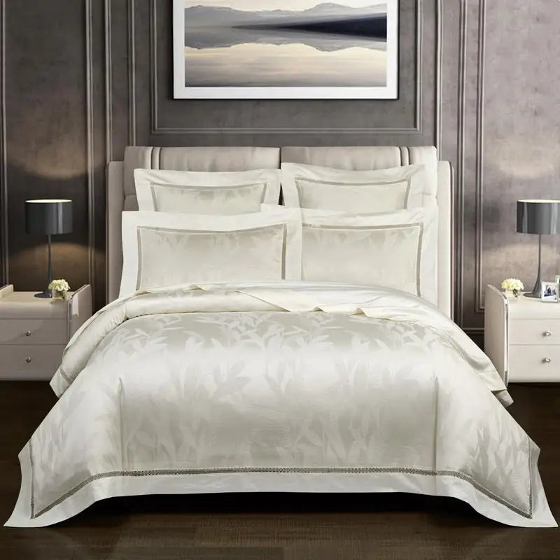 Ọdún Vintage Egyptian Cotton Chic Jacquard Bedding Set