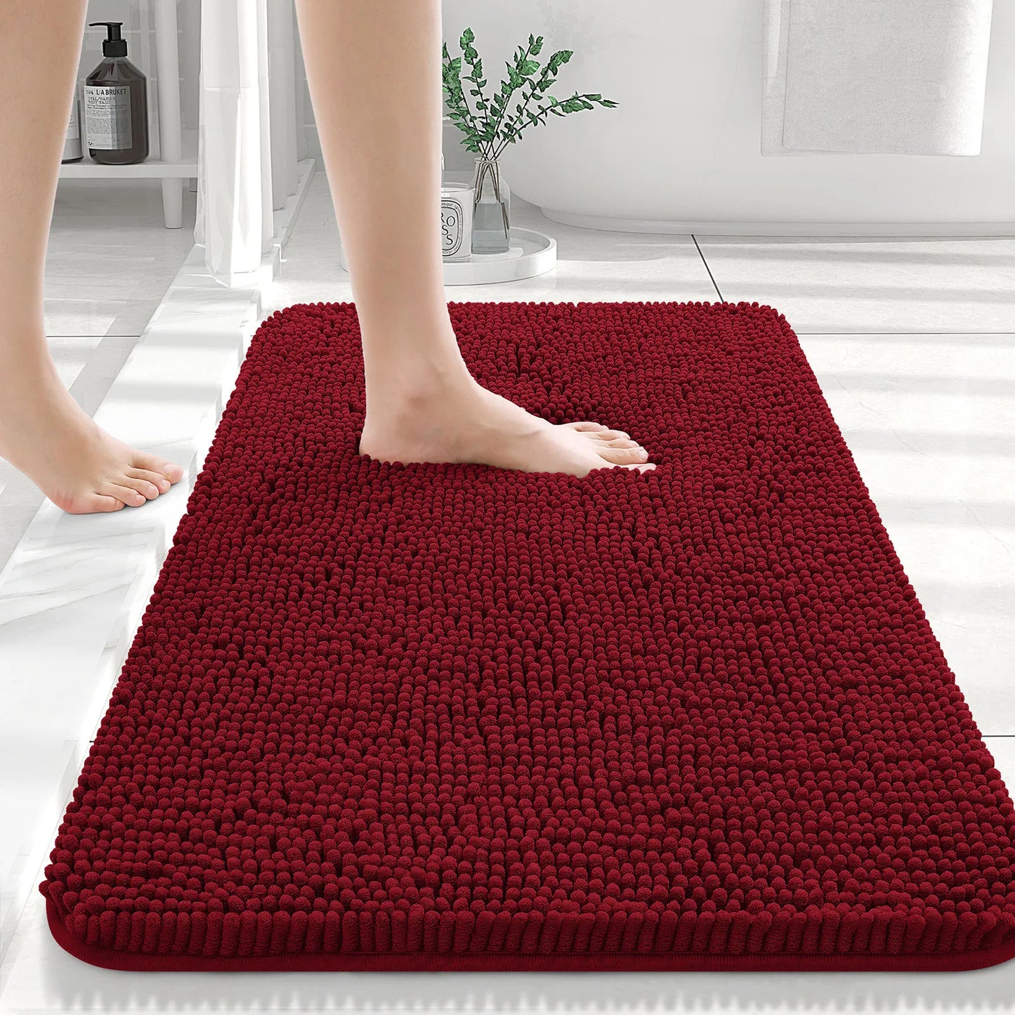Extra Soft Thick Absorbent Shaggy Washable Non-Slip Bath Mats
