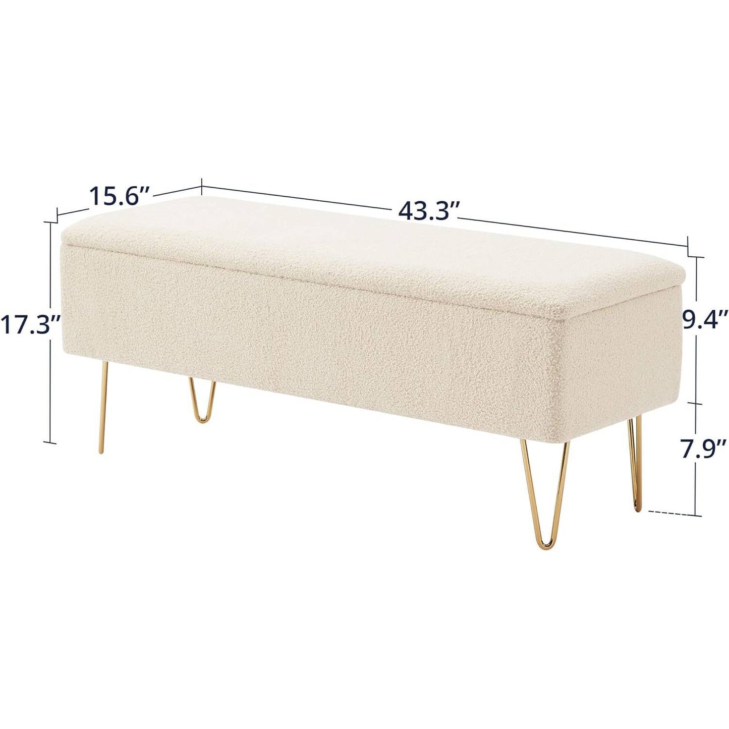 Sherpa Premium Fabric Bed Bench + Storage