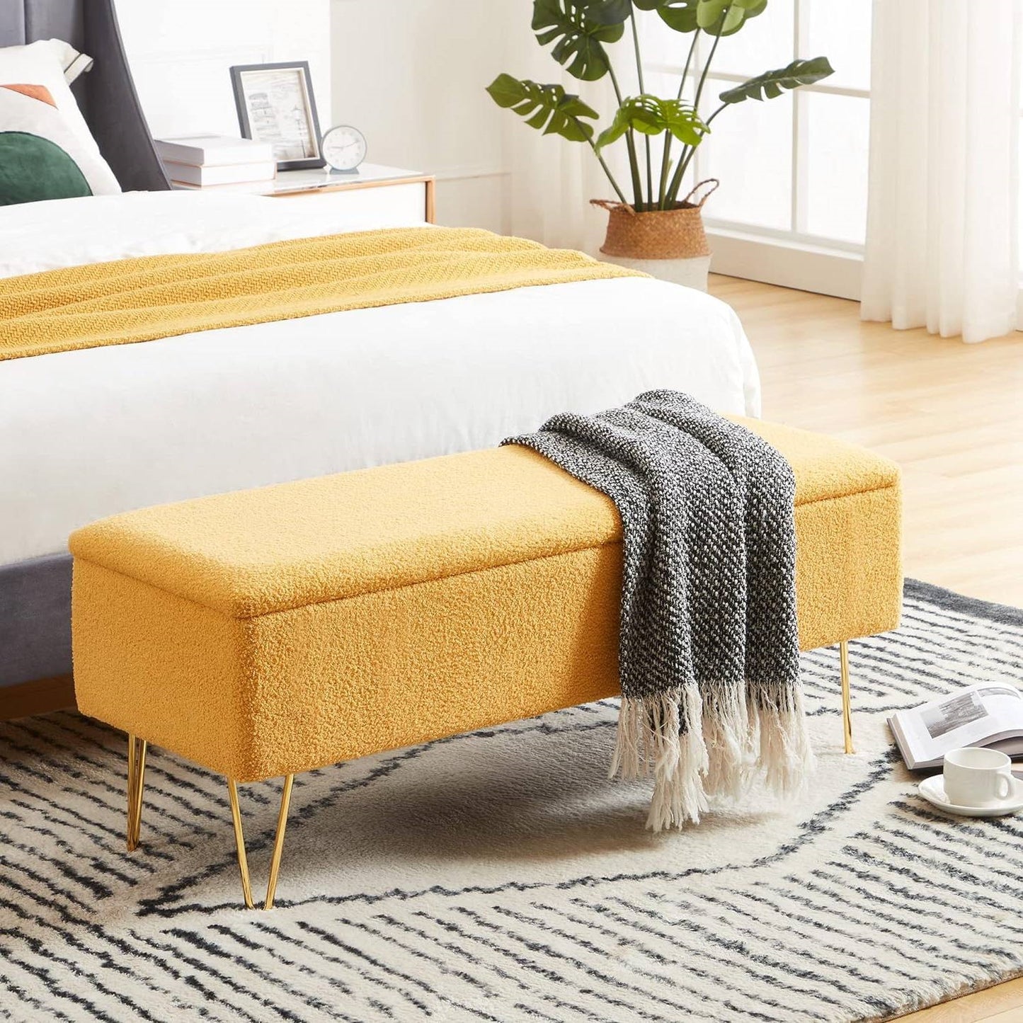 Sherpa Premium Fabric Bed Bench + Storage