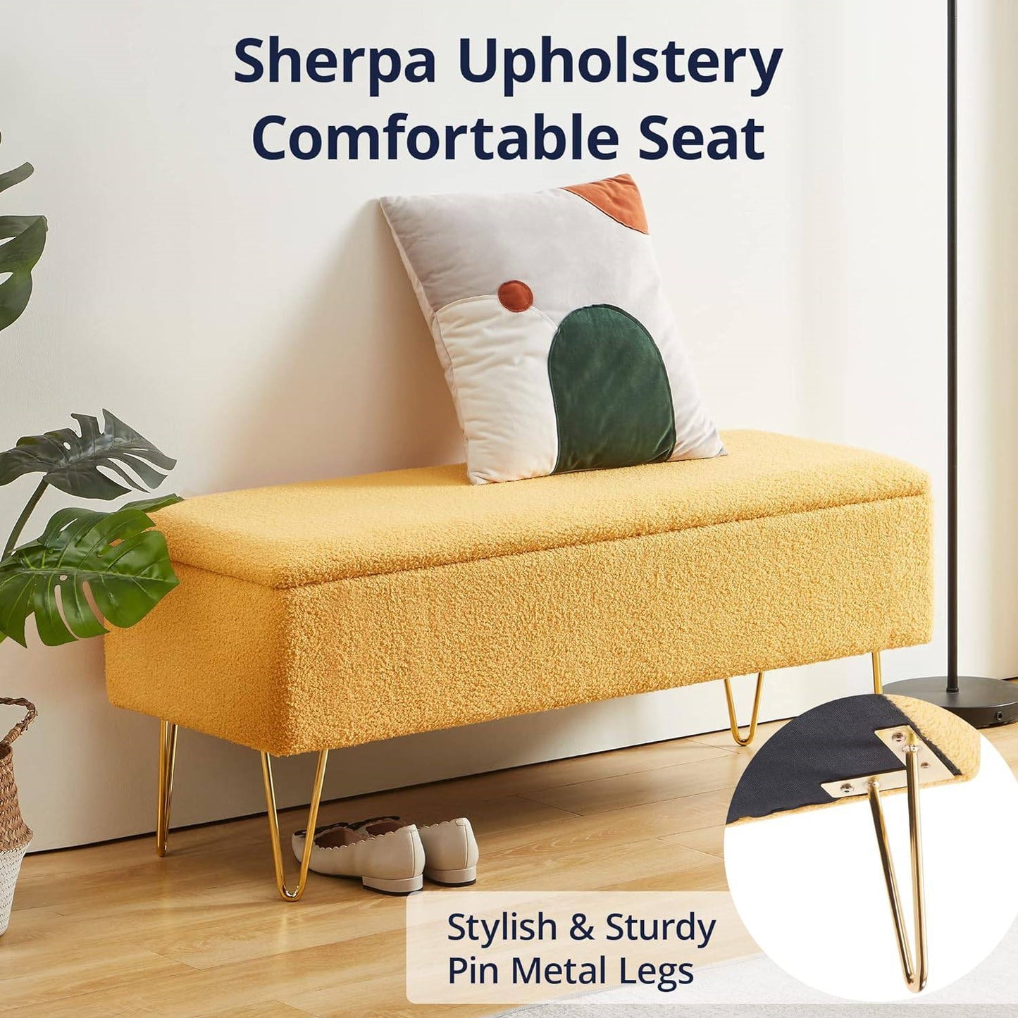 Sherpa Premium Fabric Bed Bench + Storage