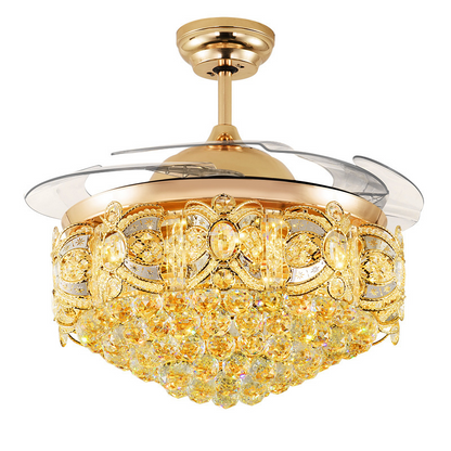 Crystal LED Ceiling Chandelier with Fan