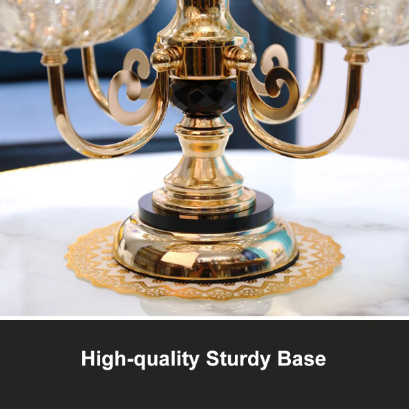 Rotating Rose Gold Glass Fruit Basket – Multilayer Decorative Bowl