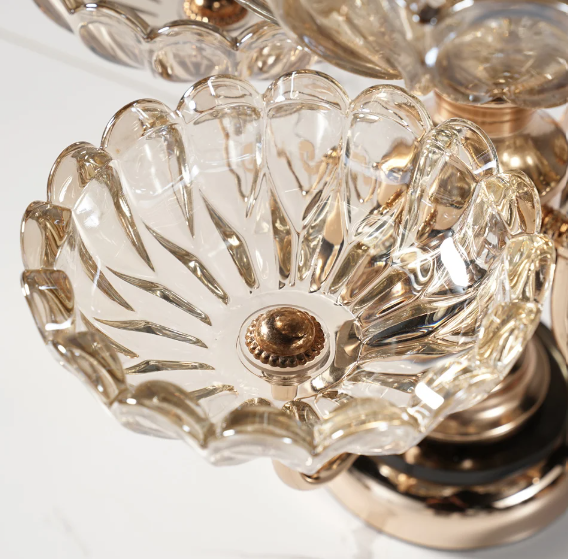 Rotating Rose Gold Glass Fruit Basket – Multilayer Decorative Bowl