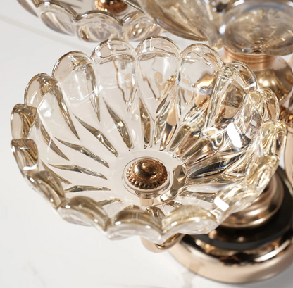 Rotating Rose Gold Glass Fruit Basket – Multilayer Decorative Bowl