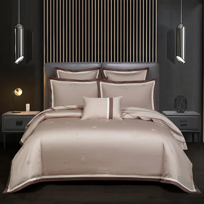Ọdún Vintage Egyptian Cotton Chic Jacquard Bedding Set