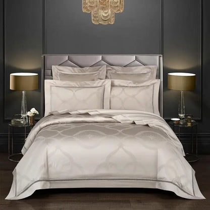 Ọdún Vintage Egyptian Cotton Chic Jacquard Bedding Set