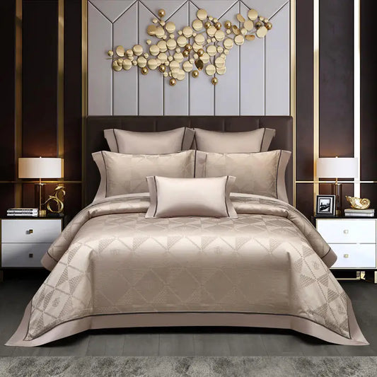 Ọdún Vintage Egyptian Cotton Chic Jacquard Bedding Set