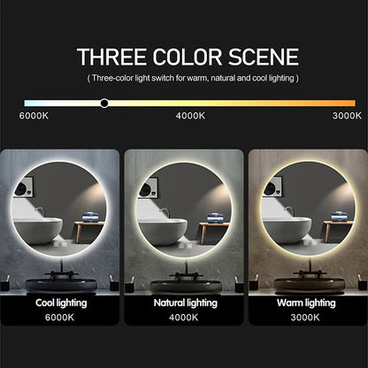 LED Bathroom Mirror Bluetooth Antifog Dimmable Time/Temperature Vanity Anti-fog Touch  110Volts