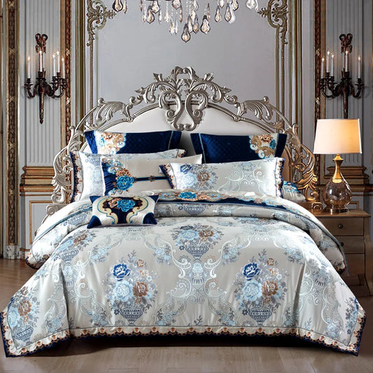 Oriental Patterned Luxury Jacquard Satin Cotton Bedding Set
