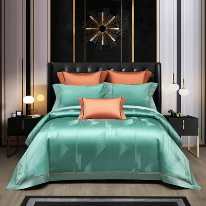 Ọdún Vintage Egyptian Cotton Chic Jacquard Bedding Set