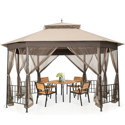 Outdoor 10 x 12 Ft Octagon Gazebo + Mosquito Net Sidewalls
