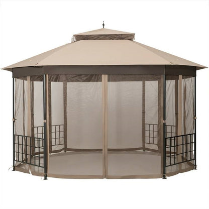 Outdoor 10 x 12 Ft Octagon Gazebo + Mosquito Net Sidewalls