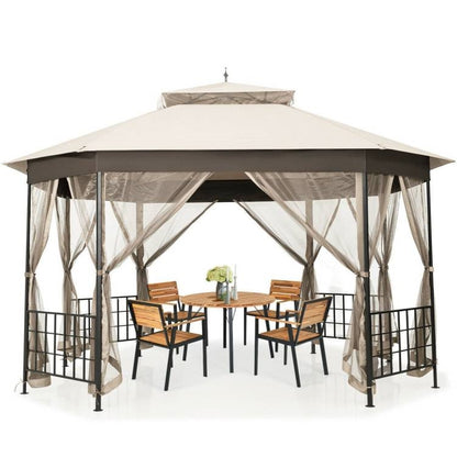 Outdoor 10 x 12 Ft Octagon Gazebo + Mosquito Net Sidewalls