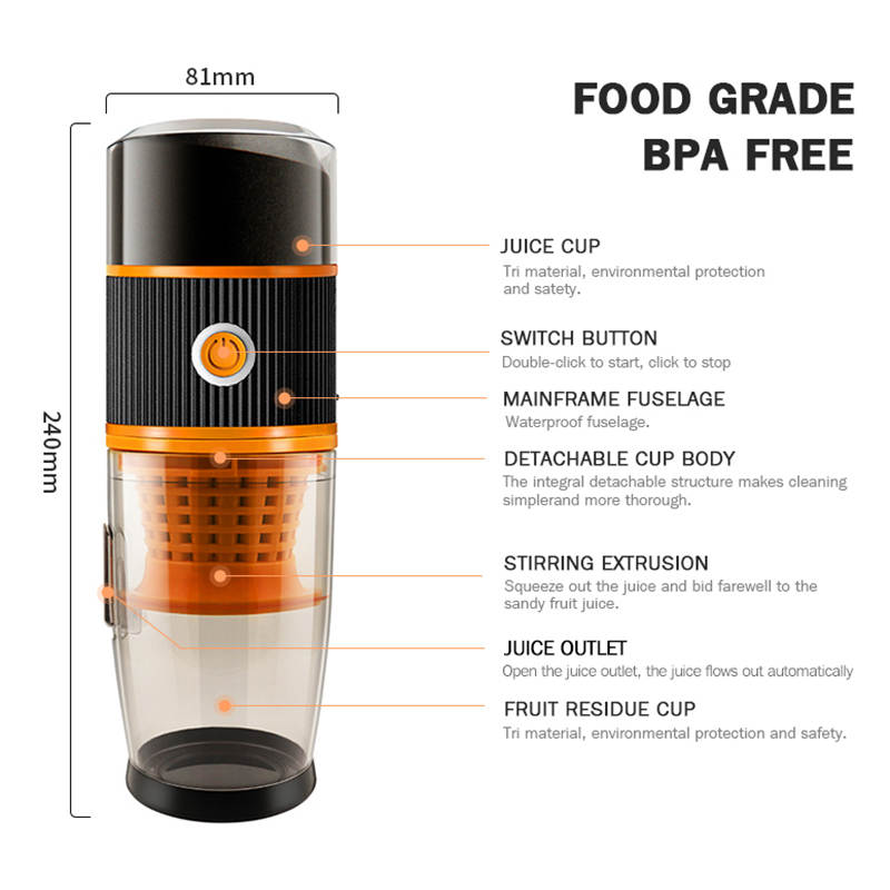 Rechargeable Compact Portable Masticating Juice Separator