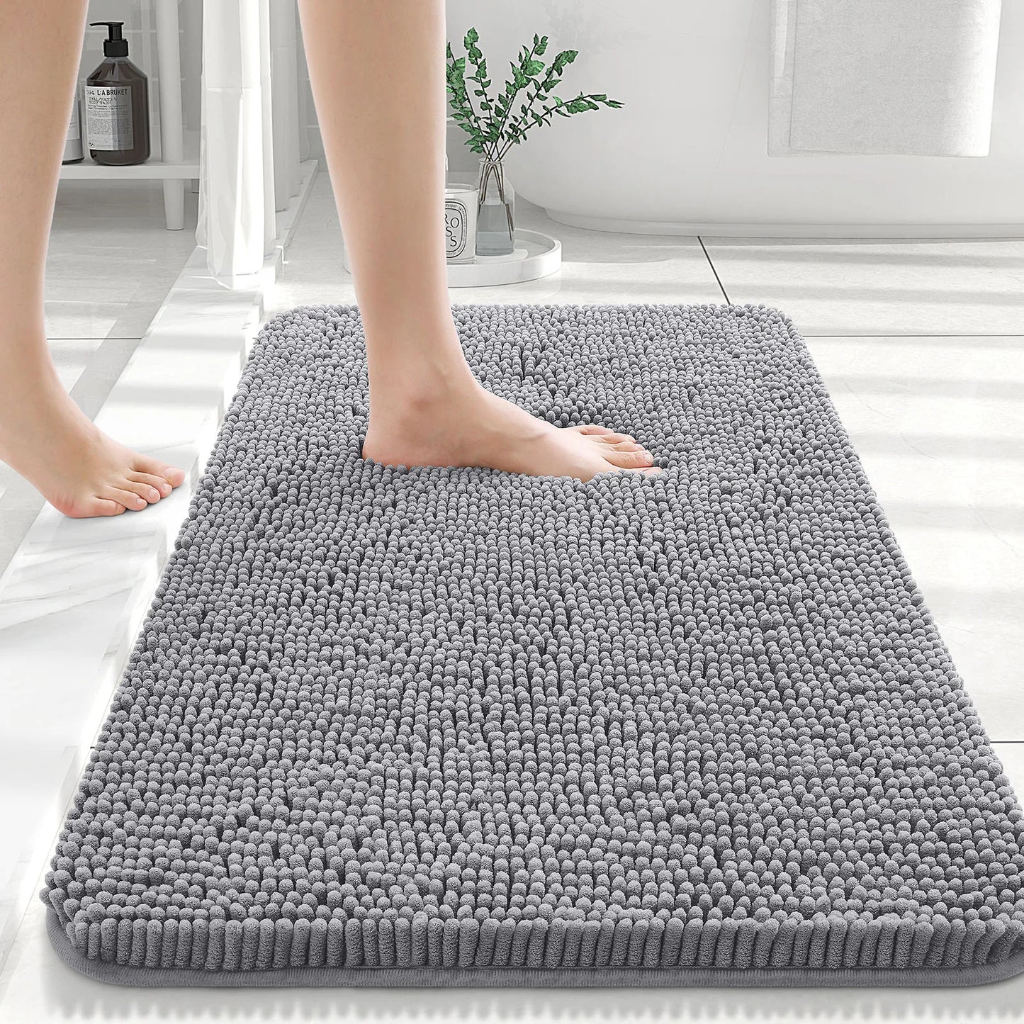 Extra Soft Thick Absorbent Shaggy Washable Non-Slip Bath Mats