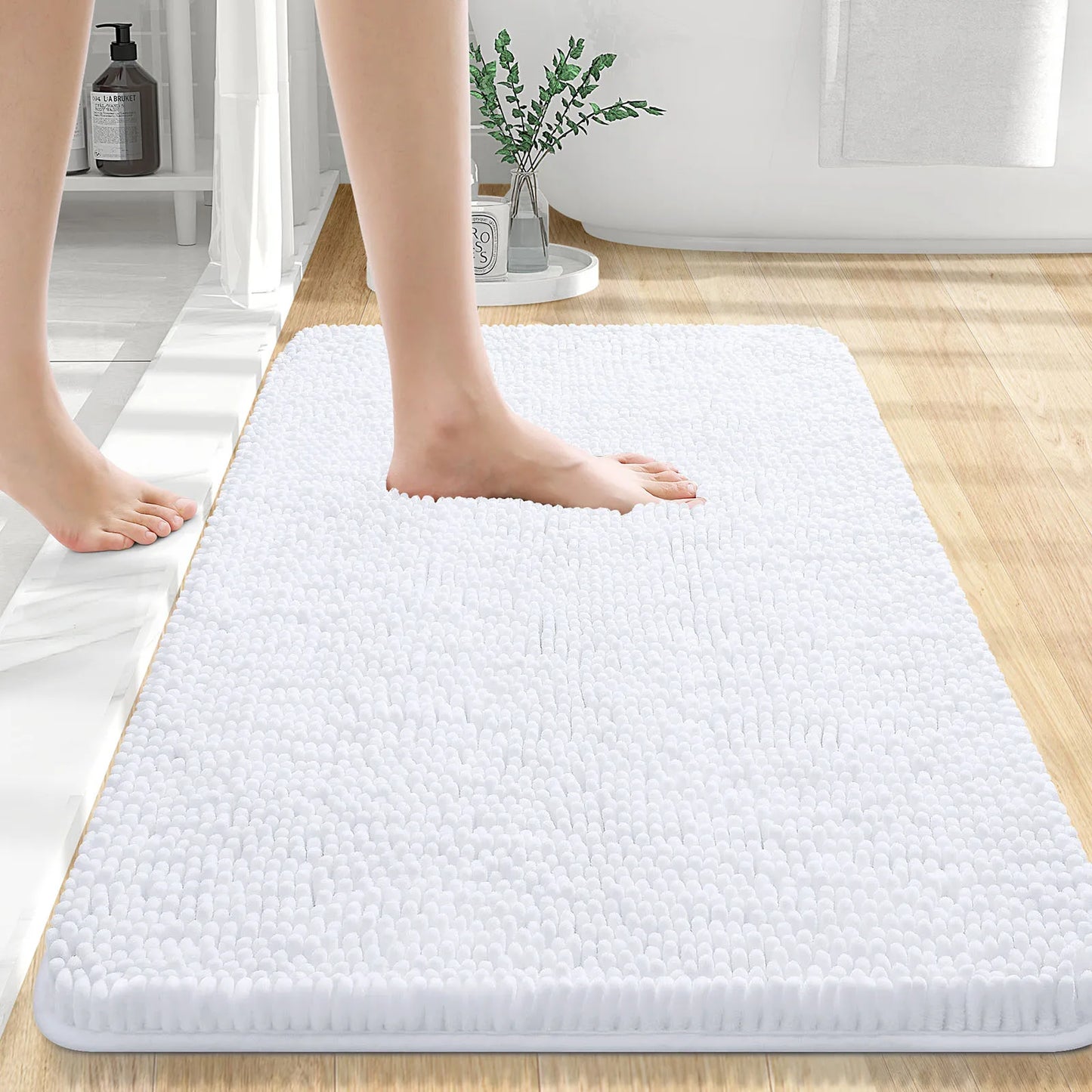 Extra Soft Thick Absorbent Shaggy Washable Non-Slip Bath Mats