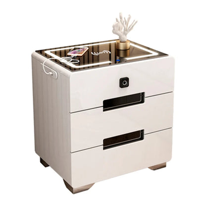 Smart Multi-function Fingerprint Lock Bedside Table with Wireless Charging and Bluetooth