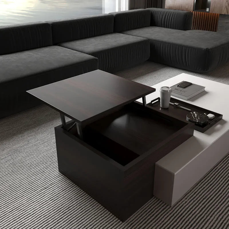 Nordic Luxury Rectangular Foldable Coffee Table With Italian Marble Top