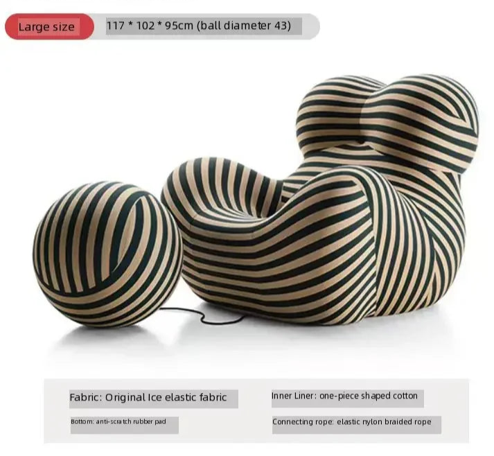 Italian Momma Luxury Lounge Chaise With Ottoman