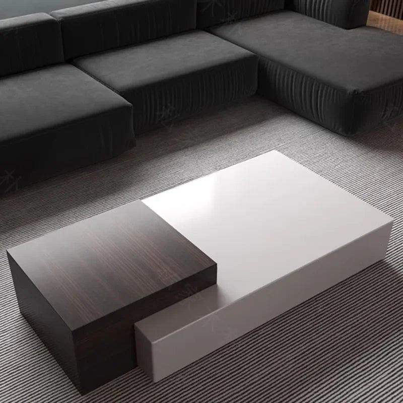 Nordic Luxury Rectangular Foldable Coffee Table With Italian Marble Top