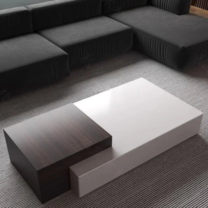 Nordic Luxury Rectangular Foldable Coffee Table With Italian Marble Top