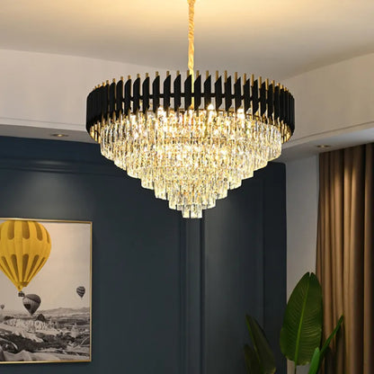 Crystal LED Chandelier Black/Gold