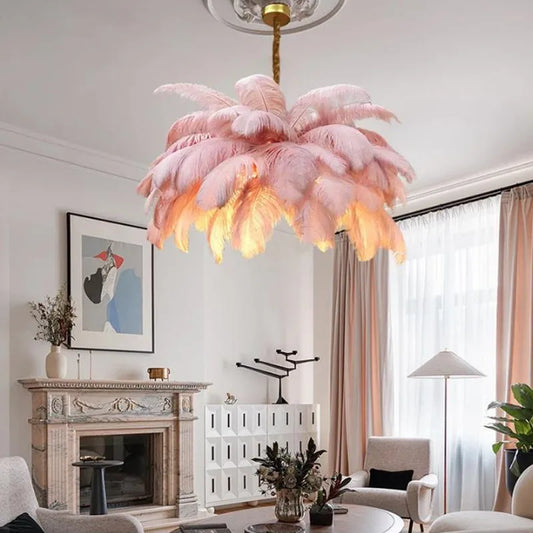 Palmera Luxury Feather Pendant Lamp Decor