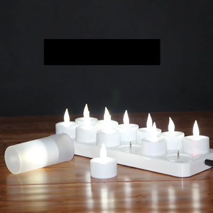 6/12 LED Flameless Rechargeable Candles