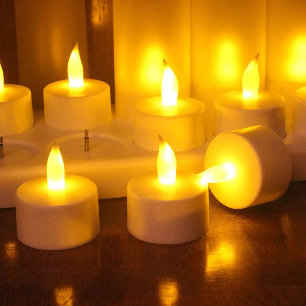 6/12 LED Flameless Rechargeable Candles