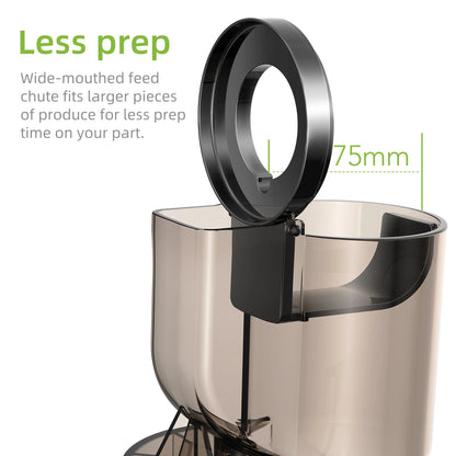 Cold Press Juicer + Ice Cream Filter, with 3 inch Feed Chute