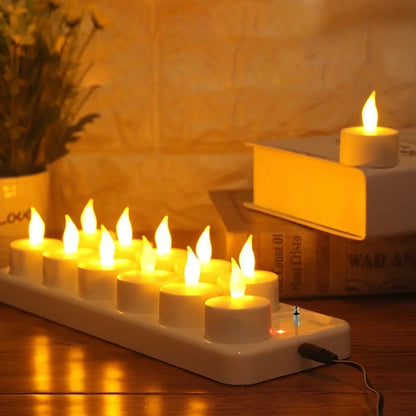 6/12 LED Flameless Rechargeable Candles