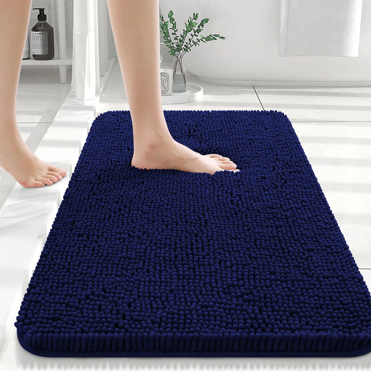 Extra Soft Thick Absorbent Shaggy Washable Non-Slip Bath Mats