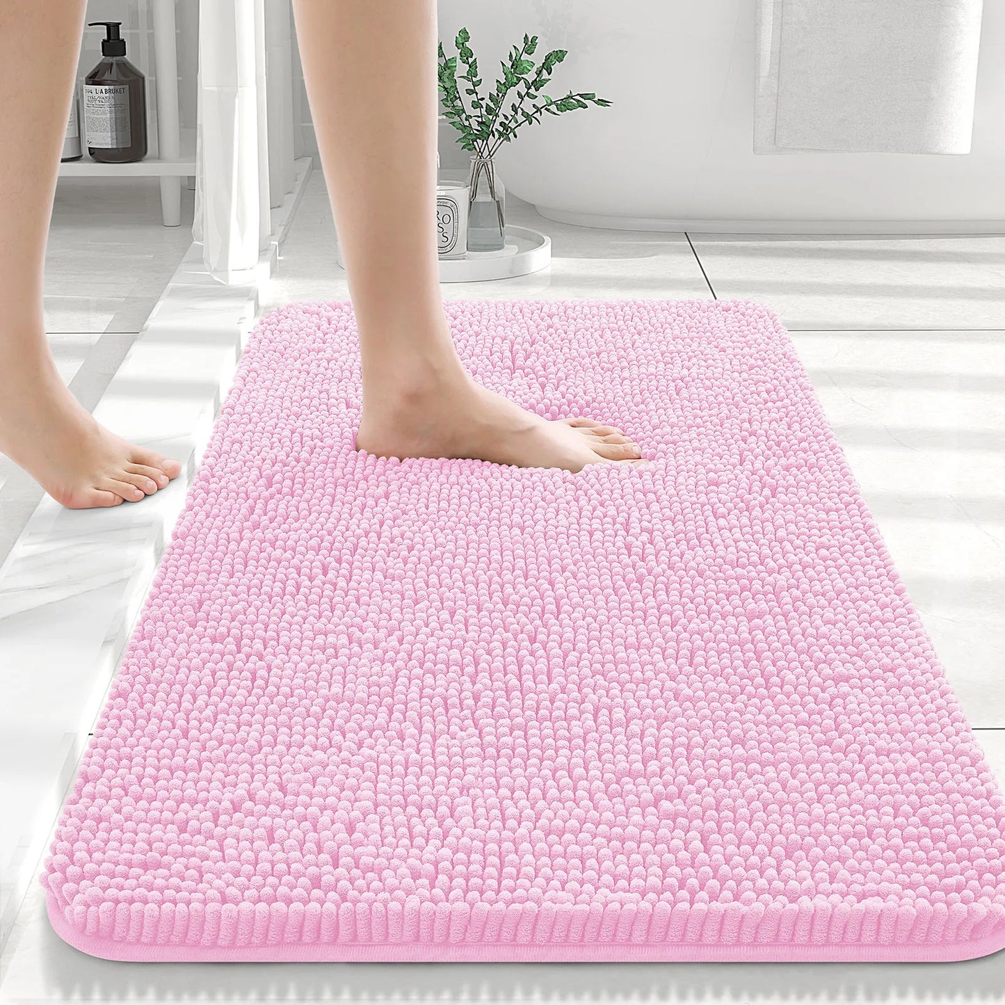 Extra Soft Thick Absorbent Shaggy Washable Non-Slip Bath Mats