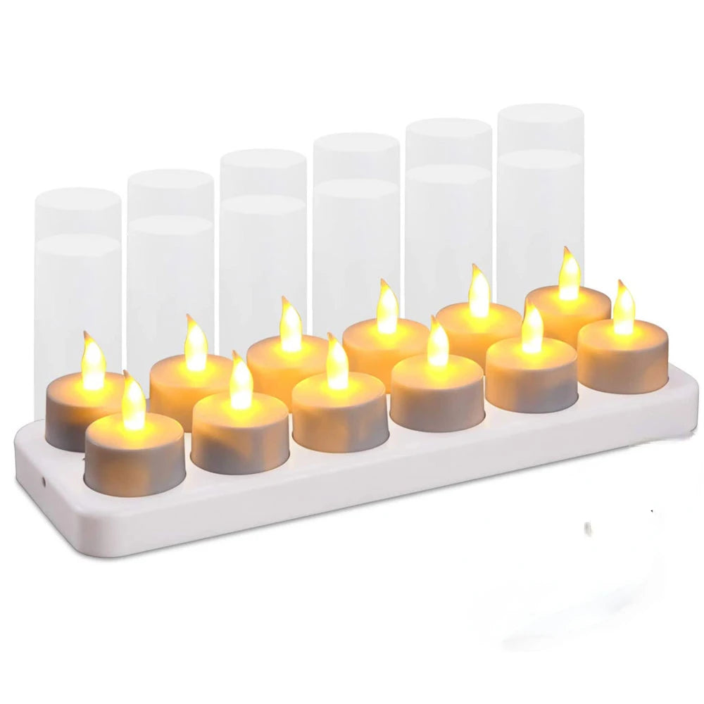 6/12 LED Flameless Rechargeable Candles