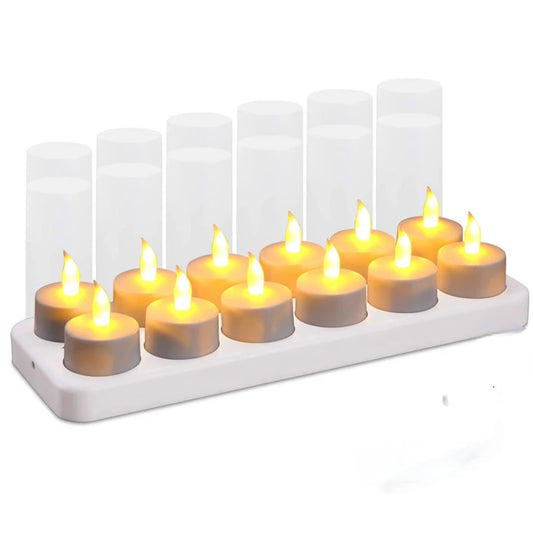 6/12 LED Flameless Rechargeable Candles