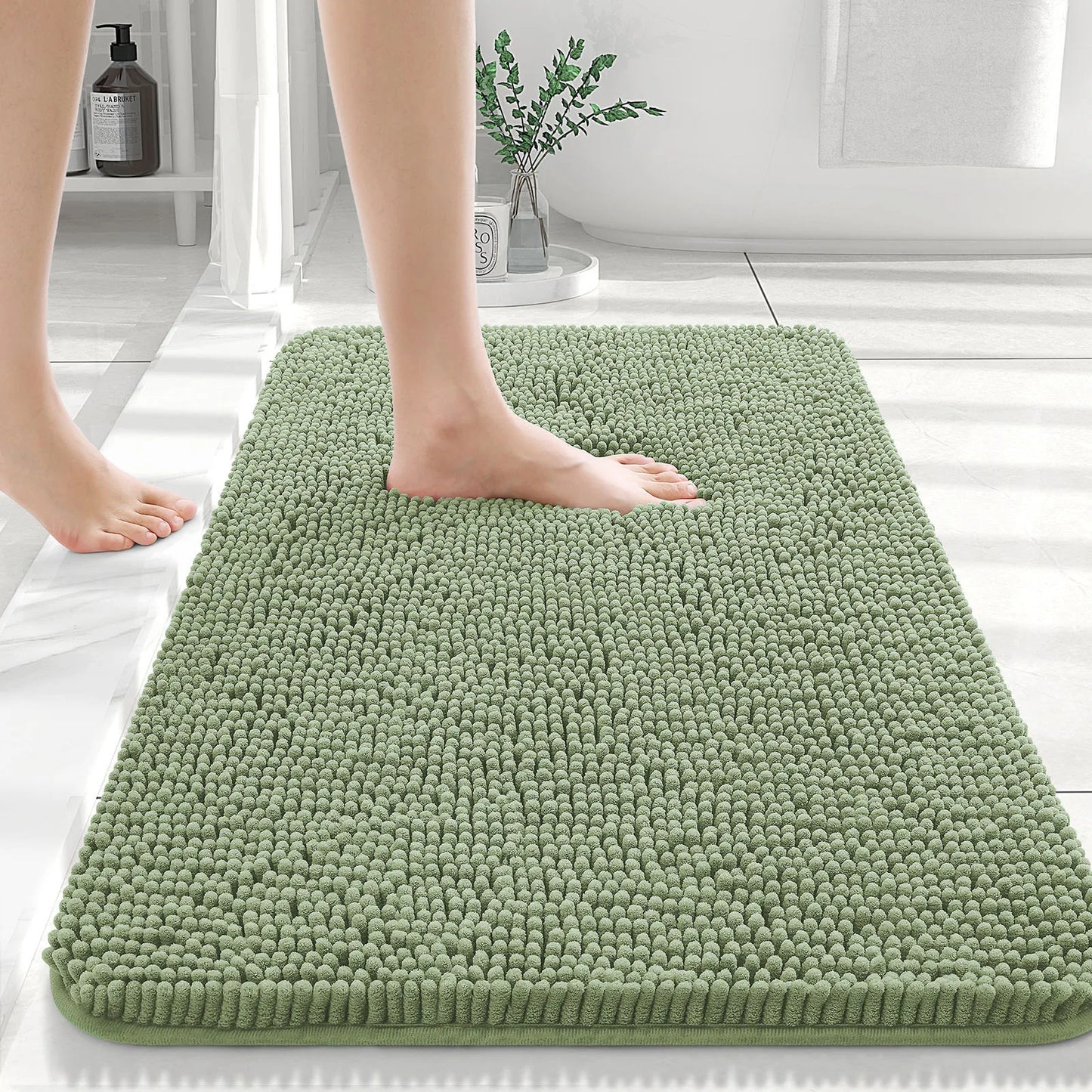Extra Soft Thick Absorbent Shaggy Washable Non-Slip Bath Mats