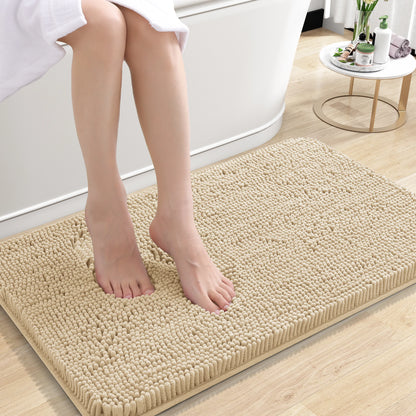 Extra Soft Thick Absorbent Shaggy Washable Non-Slip Bath Mats