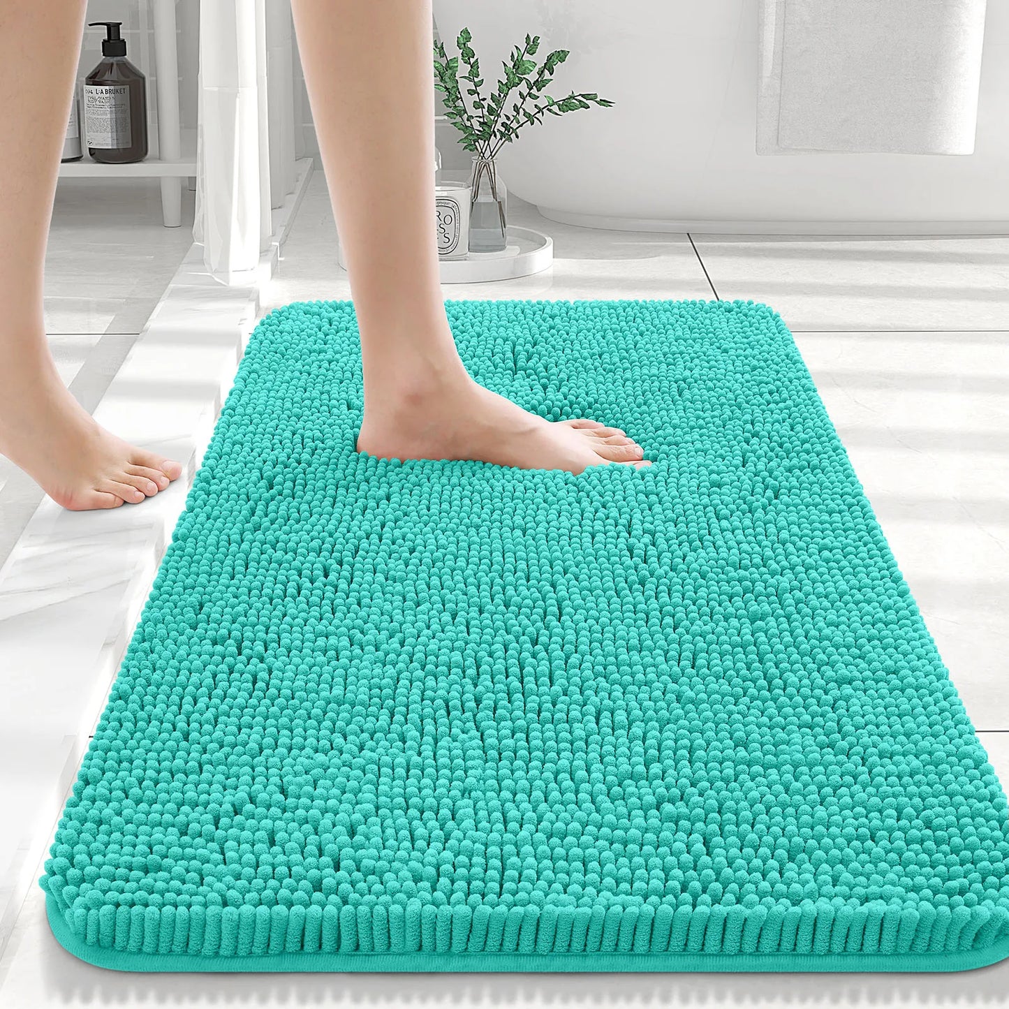 Extra Soft Thick Absorbent Shaggy Washable Non-Slip Bath Mats