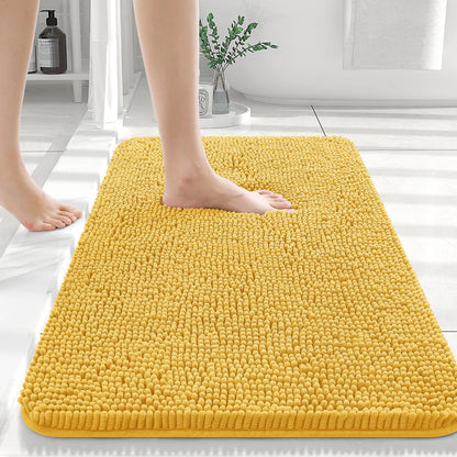 Extra Soft Thick Absorbent Shaggy Washable Non-Slip Bath Mats
