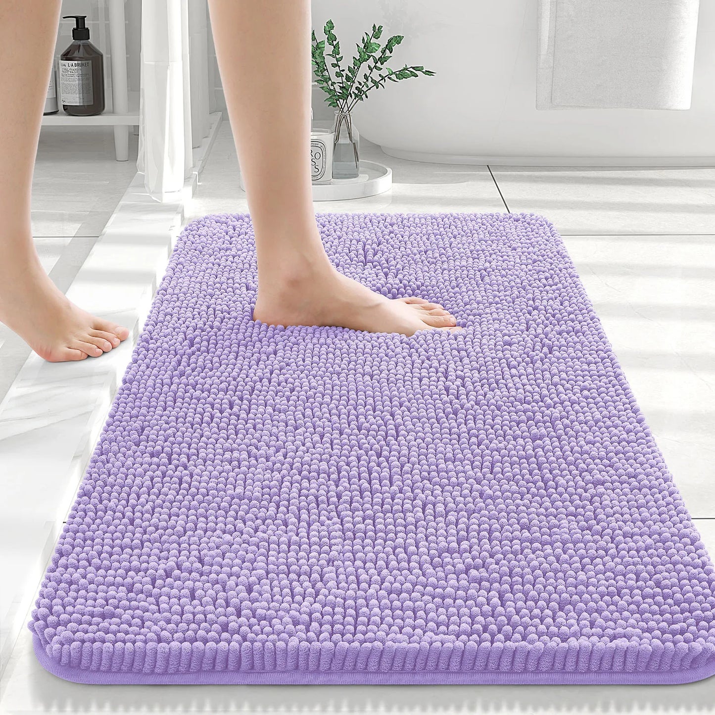 Extra Soft Thick Absorbent Shaggy Washable Non-Slip Bath Mats