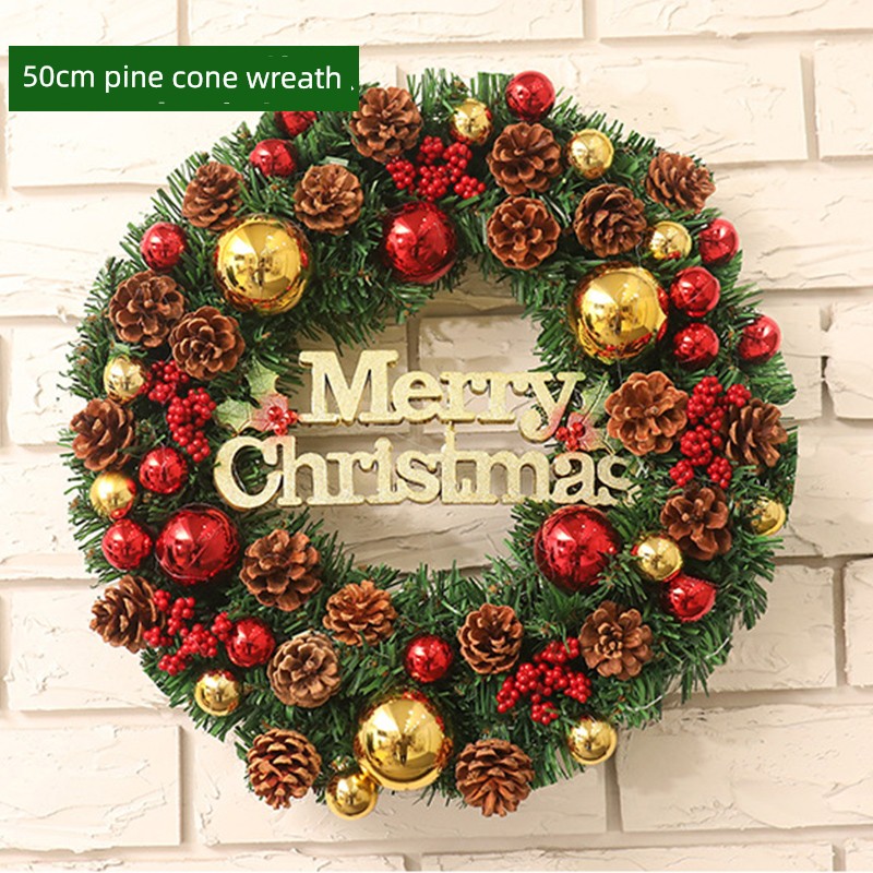 Door Hanging 50cm Encrypted Rattan Christmas Decorations