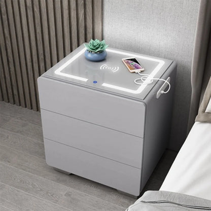 Smart Multi-function Fingerprint Lock Bedside Table with Wireless Charging and Bluetooth