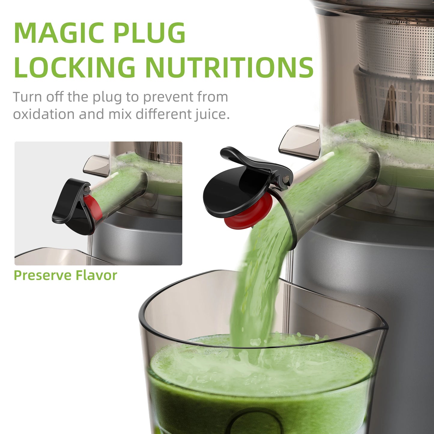 Cold Press Juicer + Ice Cream Filter, with 3 inch Feed Chute