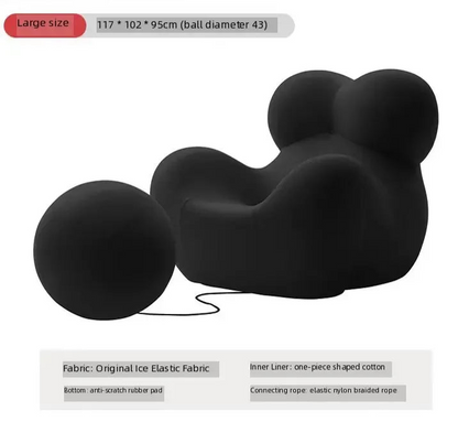 Italian Momma Luxury Lounge Chaise With Ottoman