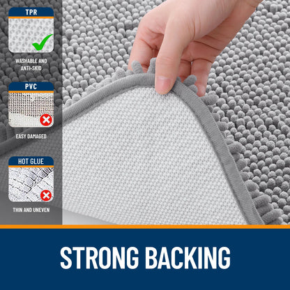 Extra Soft Thick Absorbent Shaggy Washable Non-Slip Bath Mats