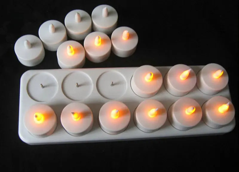 6/12 LED Flameless Rechargeable Candles