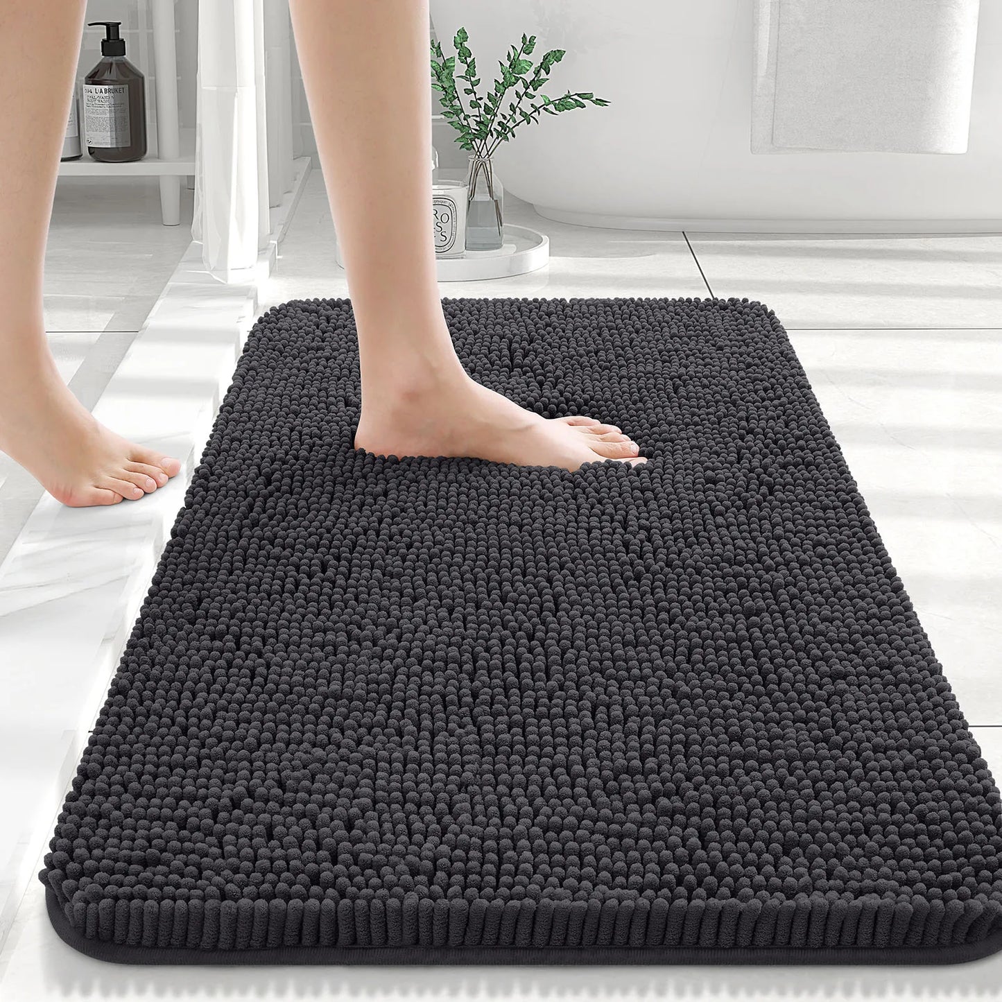Extra Soft Thick Absorbent Shaggy Washable Non-Slip Bath Mats